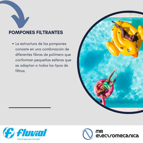 Imagen 3 de 10 de Limpieza Pileta: Pompones Filtrantes Fluvial P/ Filtro Vc 10