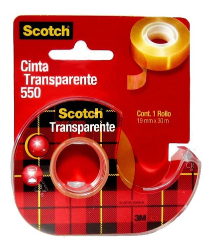 Cinta Adhesiva Transparente Scotch 550 19mm/30mt, 3despachad