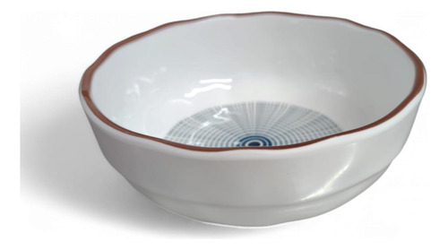 Plato Blanco Linea Azul 14x14 Generica Hogar Melamina 14x14