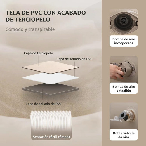 Colchon Inflable Queen Size Inflador Electr Ico Incorporado Marrón