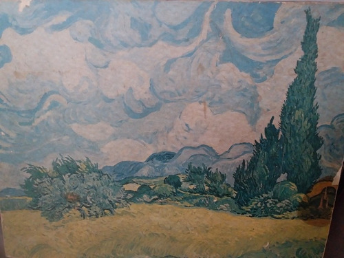 Cuadro De Vincent Van Gogh  Ciprés Dan Un Champ De Blè 
