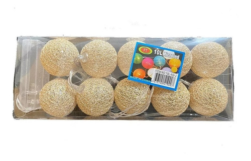 Imagen 4 de 10 de 10 Bolas Hilo Blanca Guirnalda Tira Led Calida A Pila Oferta