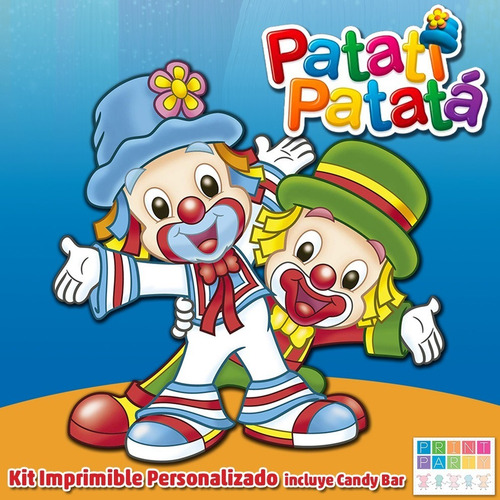 Payasos Patatí Patatá Kit Imprimible Personalizado Candy Bar