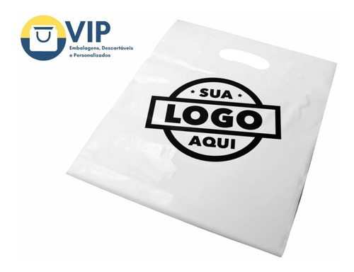 Sacola Personalizada Plastica 40x50 Alça Boca Palhaço 500un