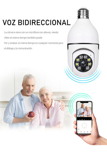 2pcs Cámara De Seguridad Wifi De 360° Visión Nocturna Alarma