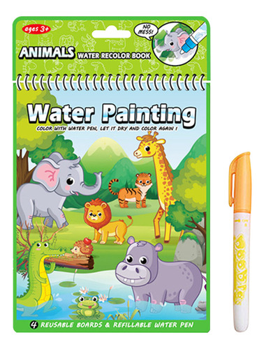 Libro De Pintura Acuática Para Niños, Libro Para Colorear De