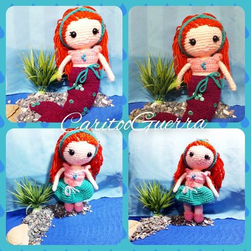 Amigurumi Sirena Muñeca Tejida A Crochet