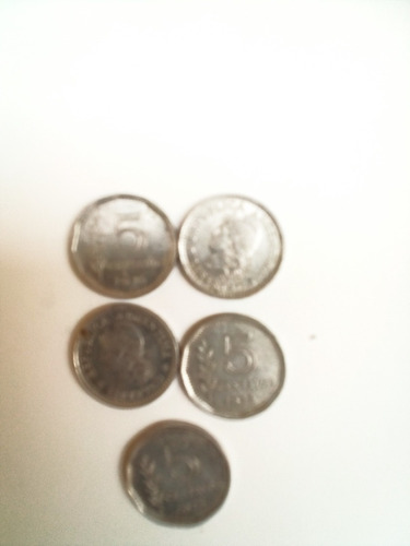 Aurojul 5 Monedas De 5 Centavos-rep.argentina Libertad 1973