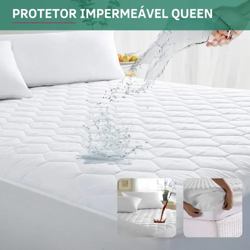 Capa Colchão Queen Padrão Impermeável Antialérgico Protetor Matel...