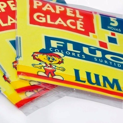 Papel Glace 10x10cm 10 Hojas Metalizado Comun O Fluo Glase