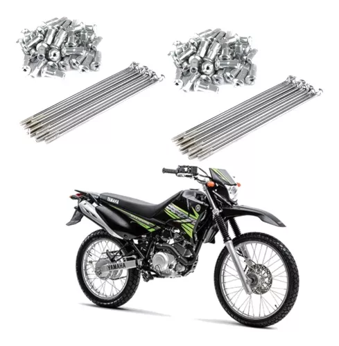 Jogo de Raios Aço Inox Polido 4mm Bace Dianteiro Xtz 125 X Motard