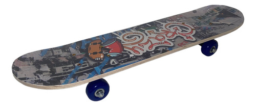 Skate Infantil Ruedas Con Ruleman Tabla Madera 60x15cm Grafitti