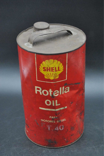 Antigua Lata Shell Aceite Viejo Coleccion Rotella