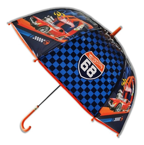 Paraguas Impermeable Infantil Lluvia Automatico Disney Wabro Color Hot Wheels Naranja