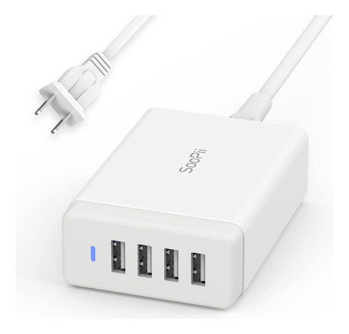 Soopii Cargador Usb De 25 W, Estacin De Carga Con 4 Puertos