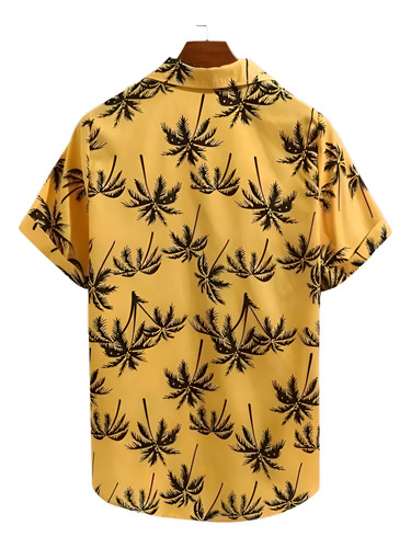 Camisa Masculina Manga Corta. Diseño Palmeras. Moda Verano