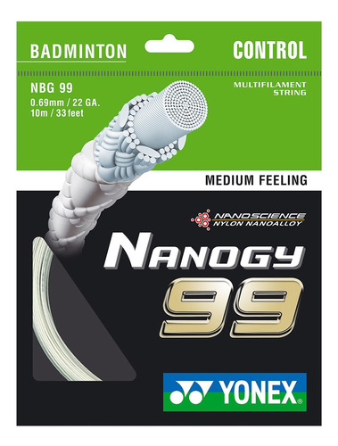 Cordaje Badminton Nanogy99 Sensacion Media Blanco
