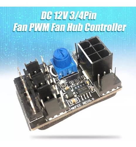 Extensión Splitter Fan Hub Pwm (4 Y 3 Pin) Con 8 Puertos