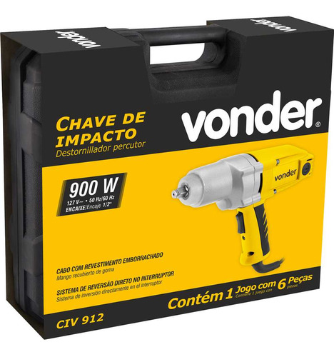 Chave De Impacto Com Encaixe De 1/2 Civ912 900w Vonder