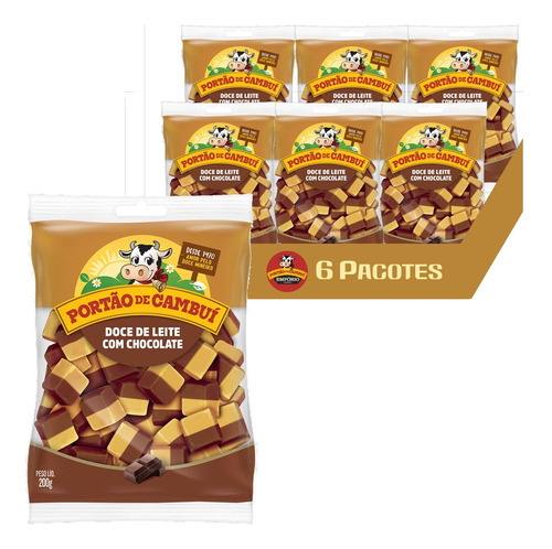 Doce De Leite Com Chocolate Portão Do Cambuí 200g (6 Pcts)