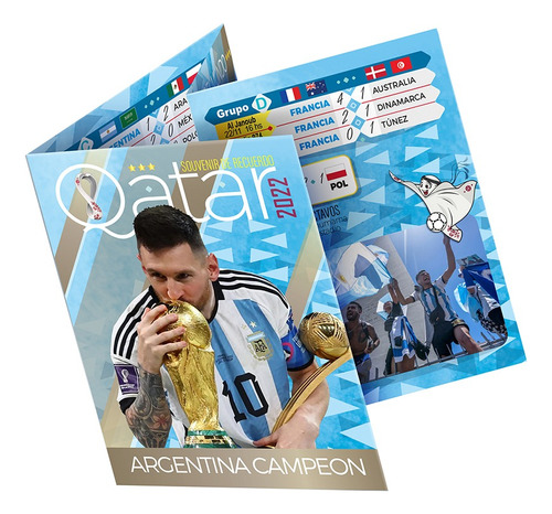 Fixture Argentina Campeon Mundial Tri Campeón Souvenir Messi