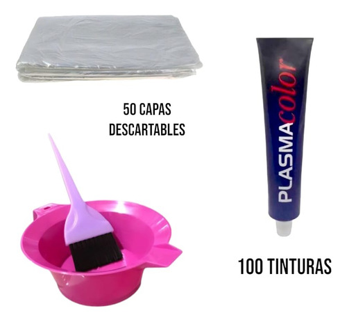 Tintura Plasma 100 Uni + Rollo Descartable + Bowl Y Pincel