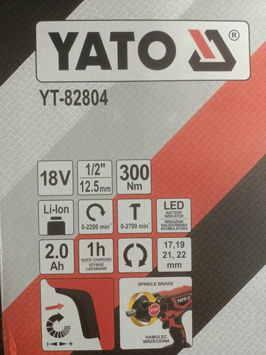 Imagen 2 de 6 de Llave Pistola Impacto Yato 300nm