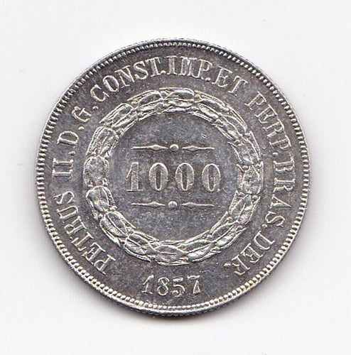 Moeda Prata 1000 Réis 1857