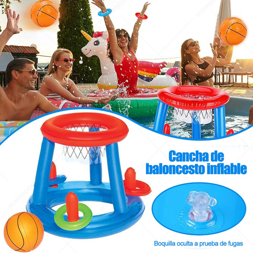 Canasta Inflable Juego Baloncesto Basquetball Flotante Traje