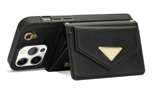 Funda Tipo Cartera Para iPhone 15 14 13 Con Correa