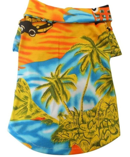 Camisa De Playa Hawaiana Con Motivo De Arbol De Coco Para P