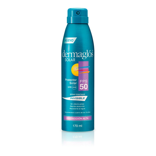 Protector Solar Dermaglós Fps 50 Invisible Spray Continuo Resistente Al Agua X 170 Ml