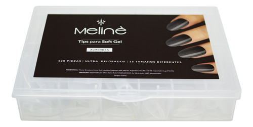 Meline Tips Para Soft Gel Uñas Almendra Ultra Delgados 120u