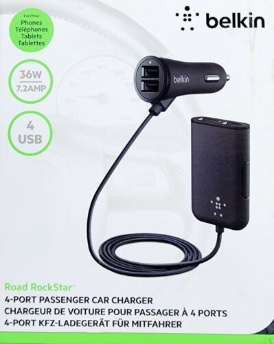 Cargador Para Auto Belkin 4 Puertos Usb 36w  7.2amp *itech