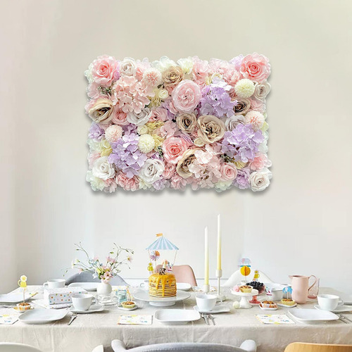 Panel De Pared Con Flores Artificiales En Tonos Estilo A