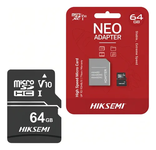 Tarjeta Micro Sd Hikvision Microsdxc Hv 64gb Class 10 92mb/s