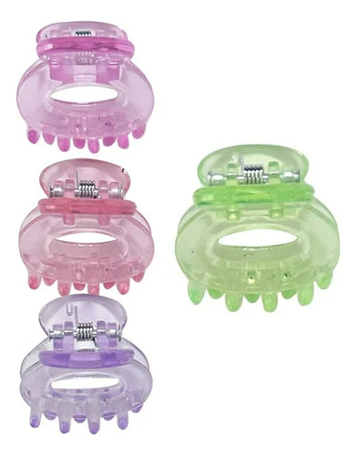 4 Pzas Pinzas Para Cabello Scunci Conair Colores Translucido