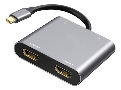 Adaptador Ymy Usb C A Hdmi Doble, Concentrador Usb Tipo C 4 