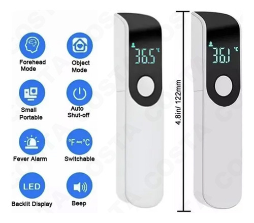Costa - Kit De 2 Termómetros Digitales Infrarrojos Con Medición De Temperatura Instantánea - Pantalla Digital En Negro - Ideal Para Uso Industrial Y Doméstico