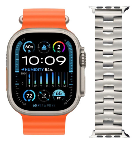 Smart Watch Gs Ultra 2 Rom 4gb Y Correa De Titanio Eslabones