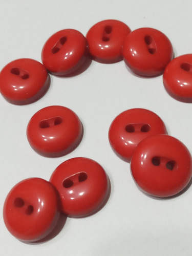 Antigua Casa De Botones Botones Rojos T15mm Pasa Hilo 