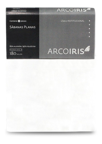 Pack X2 Sábanas Planas Hotel 180 Hilos Arco Iris® 1½ Plazas