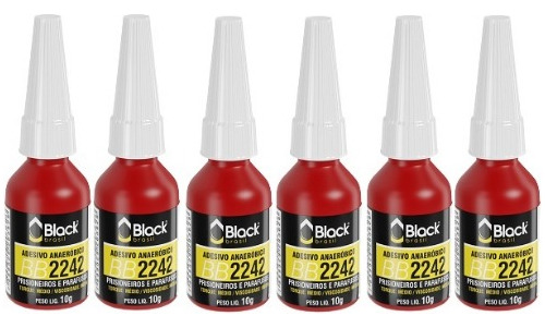 Kit Cola Travante Black Brasil Alta Resistência 10g - 6 Unid