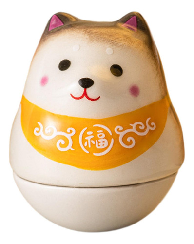 Dog Luco Ceramic Shiba Inu Dolo De Tombler De Amarelo Marrom
