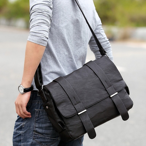 Bolso Maletin Morral Hombre Importado Cuero Pu