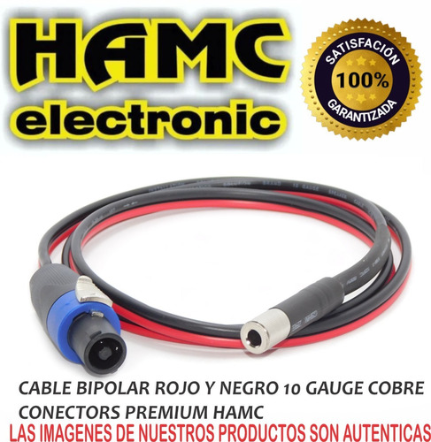 Imagen 3 de 3 de Cable Adaptador Plug Mono Hembra A Speakon Macho Hamc