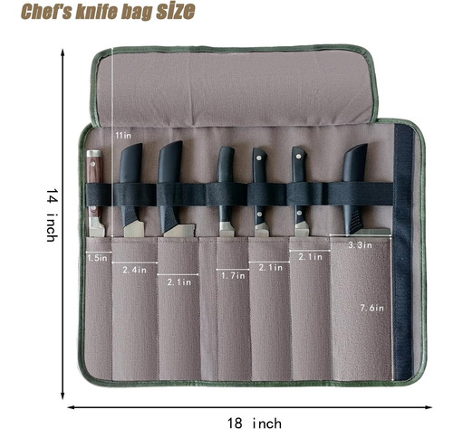 Estuche Porta Cuchillos De Tipo Piel Chef Bolsa Enrrollable