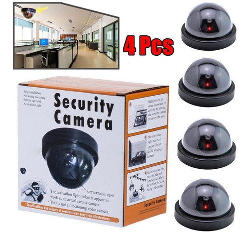 Pack 4 Camaras Seguridad Domo Falsa Camara Falsa