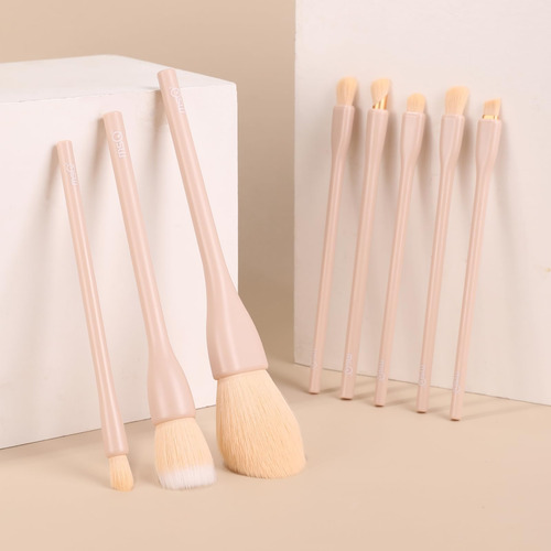 Set 8 Brochas Maquillaje Para Polvo Corrector Difuminar Y So