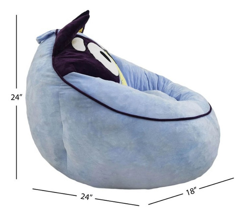 Bluey Sillón Puf De Espuma Comprimida Para Niños Azul / B Azul Claro